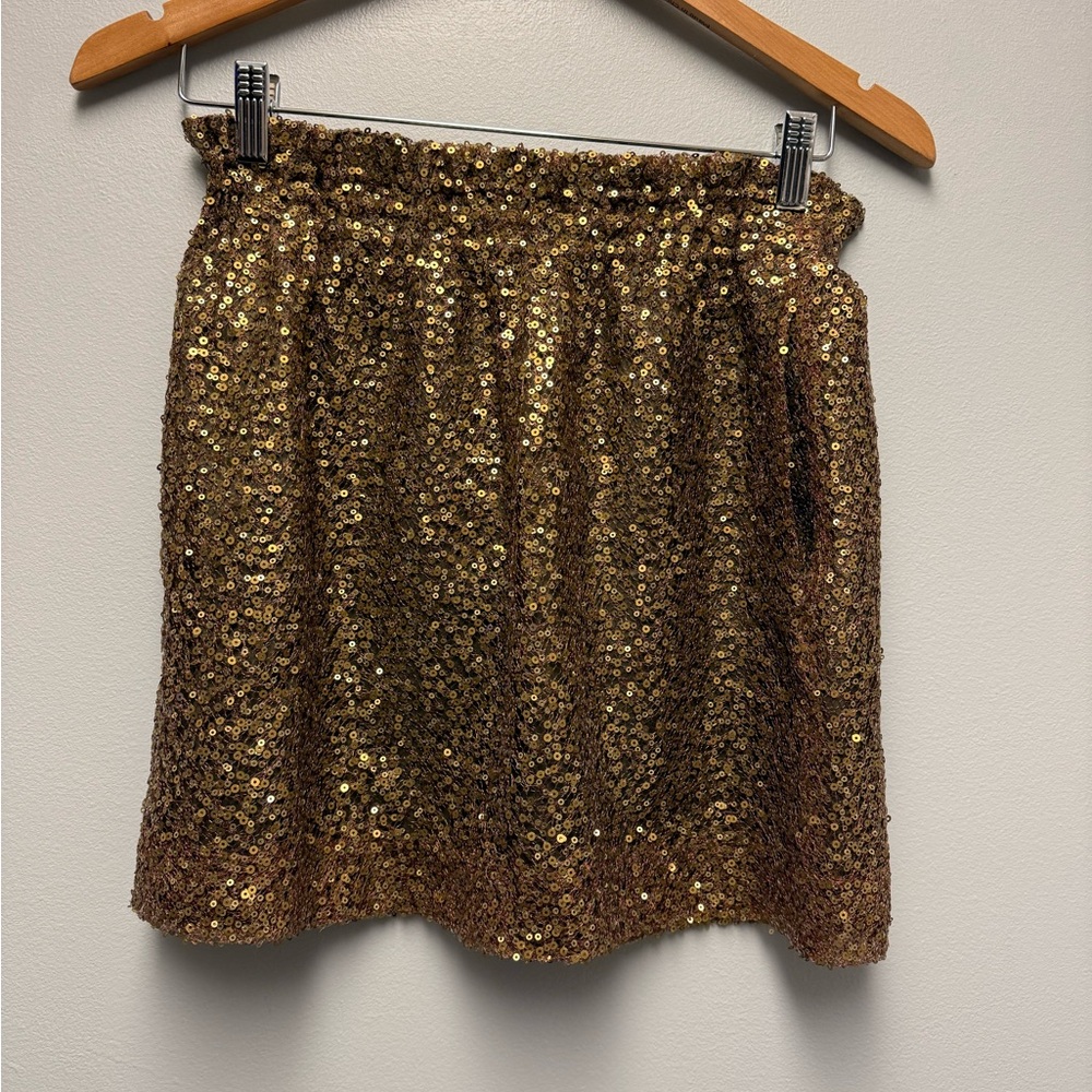 J Crew Holiday/New Years Eve  Gold Sequin Skirt Size 4